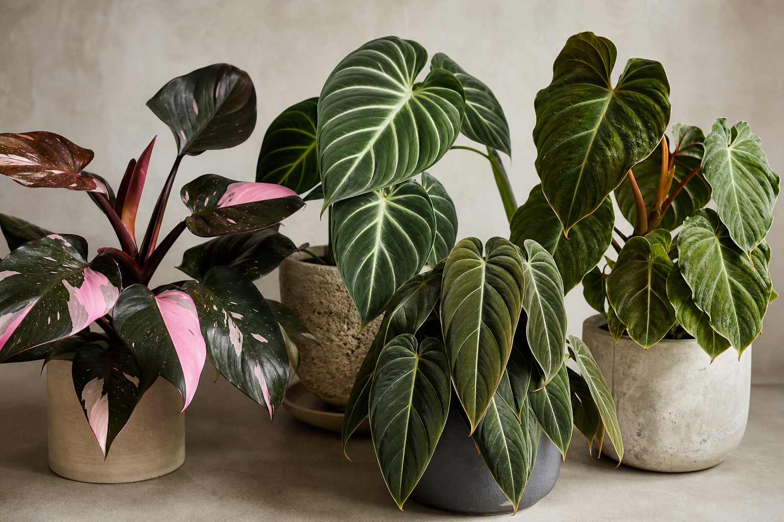 Philodendrons rares : réussir Pink Princess & 3 autres